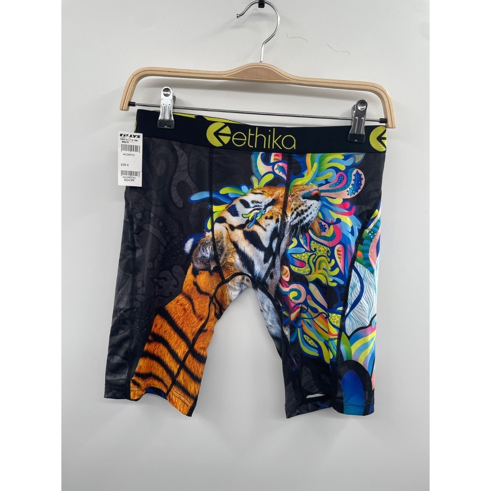 NWT Ethika Painted Tiger Boxer Briefs Men's Medium Multicolor Pull-On Stretch